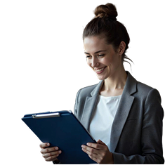 Mulher segurando um livro